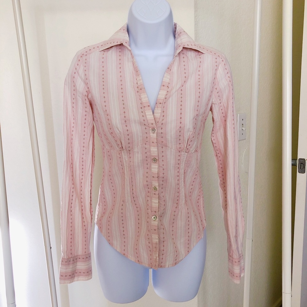Ben Sherman pink button down blouse shirt XS